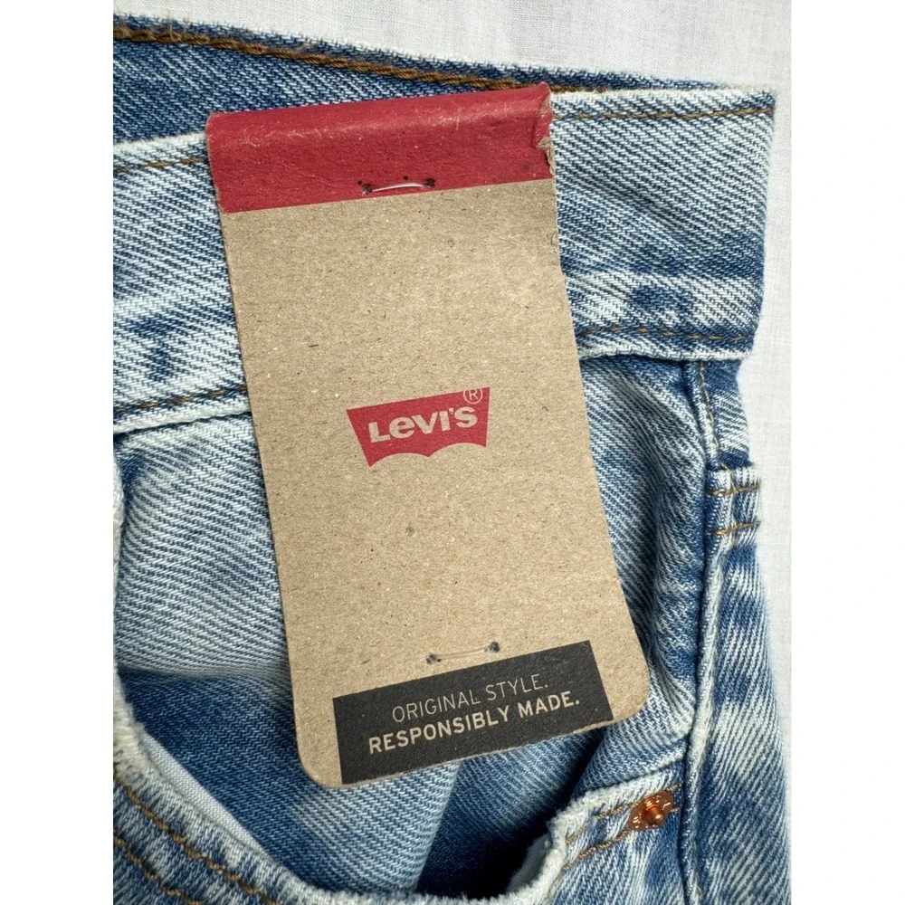 Levis Ankle Column Skirt Light‎ Wash Denim Maxi Raw Hem Womens 26
